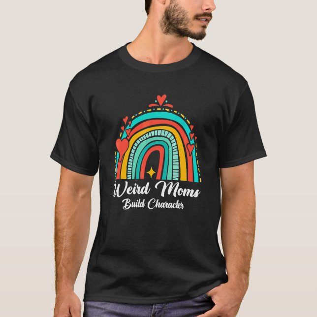 Konstig Mammor Bygger Tecken Rainbow Mamma Mor D T Shirt (Framsida)