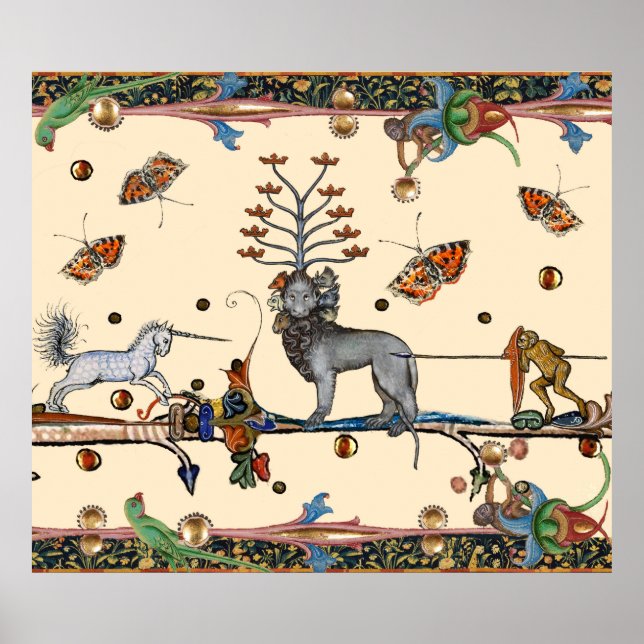 KONSTIG MEDIEVAL BESTIARY,APOCALIYPTIC BEAST,UNICO POSTER (Framsidan)