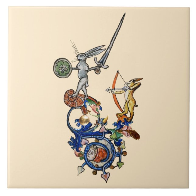 KONSTIG MEDIEVAL BESTIARY,Killer Rabbits with Swor Kakelplatta (Framsidan)