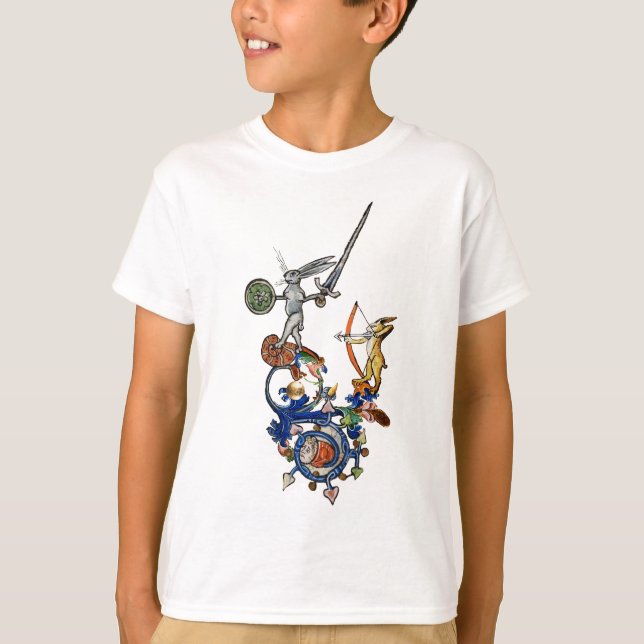 KONSTIG MEDIEVAL BESTIARY,Killer Rabbits with Swor T Shirt (Framsida)