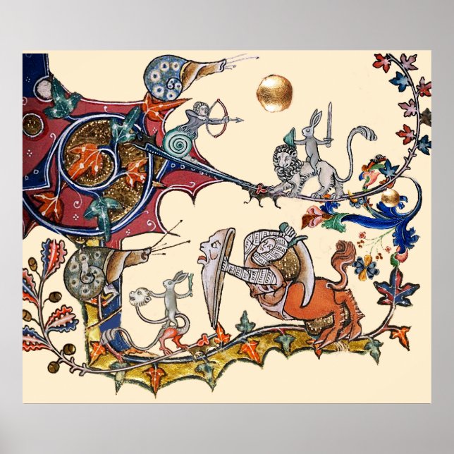 KONSTIG MEDIEVAL BESTIARY KRIG Snigel ,Killer Rabb Poster (Framsidan)
