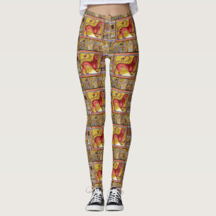 KONSTIG MEDIEVAL BESTIARY,LEOPARD,SKOGDJUR LEGGINGS