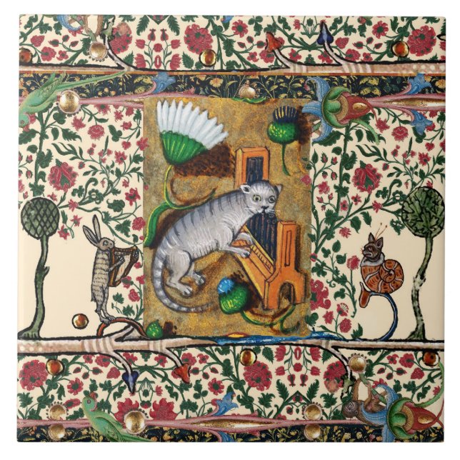 KONSTIG MEDIEVAL BESTIARY MUSIC,CAT PLAYCHAN ORGAN KAKELPLATTA (Framsidan)