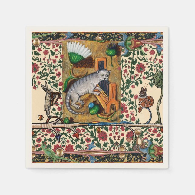 KONSTIG MEDIEVAL BESTIARY MUSIC,CAT PLAYCHAN ORGAN PAPPERSSERVETT (Framsidan)