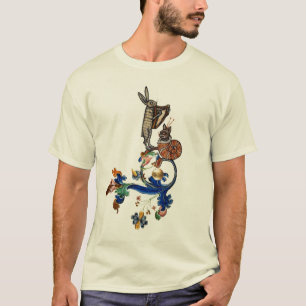 KONSTIG MEDIEVAL BESTIARY MUSIC,HARPIST HARE T SHIRT