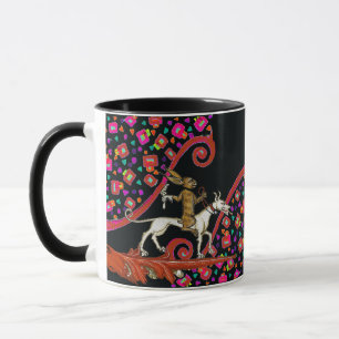 KONSTIG MEDIEVAL BESTIARY Rabbit Riding a White Hu Mugg