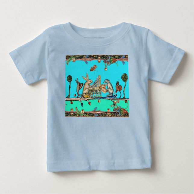 KONSTIG MEDIEVAL BESTIARY SKAPAR MUSIC,Rabbit Blue T Shirt (Framsida)