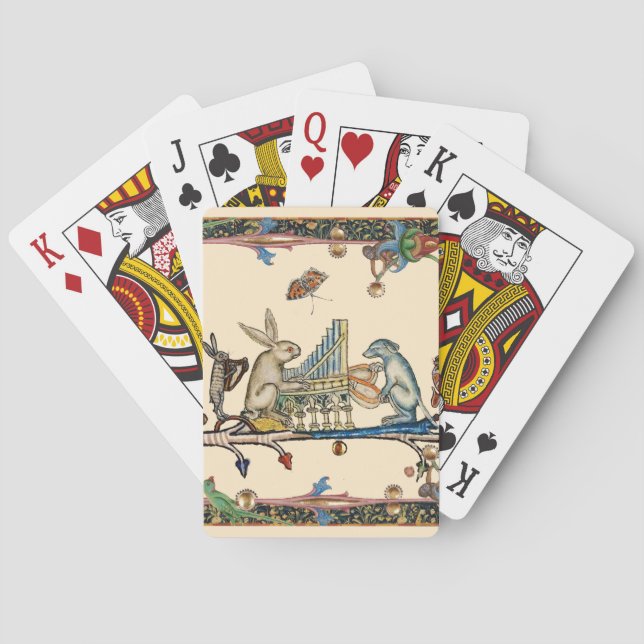 KONSTIG MEDIEVAL BESTIARY SKAPAR MUSIC,Rabbit, Hun Casinokort (Baksidan)