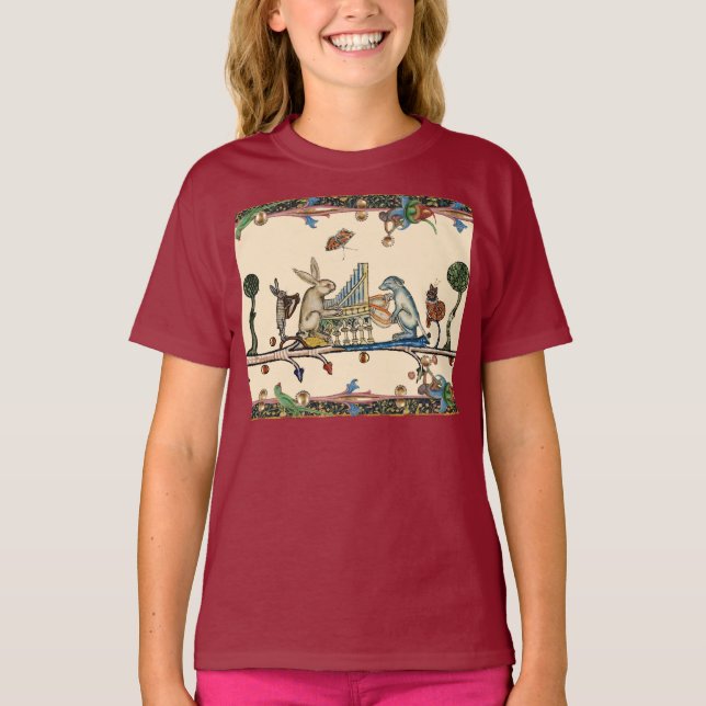 KONSTIG MEDIEVAL BESTIARY SKAPAR MUSIC,Rabbit, Hun T Shirt (Framsida)