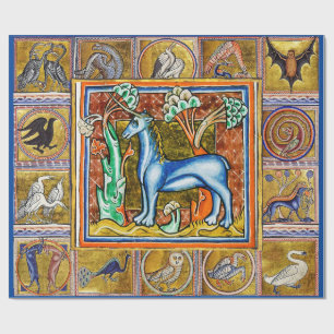 KONSTIG MEDIEVAL BESTIARY, UNICORN FANTASTIC DJUR PRESENTPAPPER