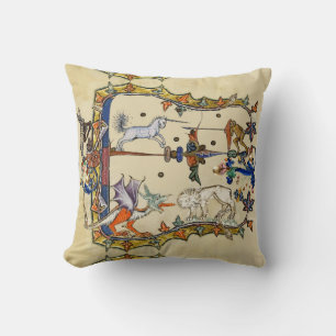 KONSTIG MEDIEVAL BESTIARY, UNICORN FIGHTING MONKEY KUDDE