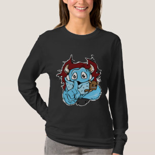 Konstig men rolig svart och blå monstertröja tee shirt