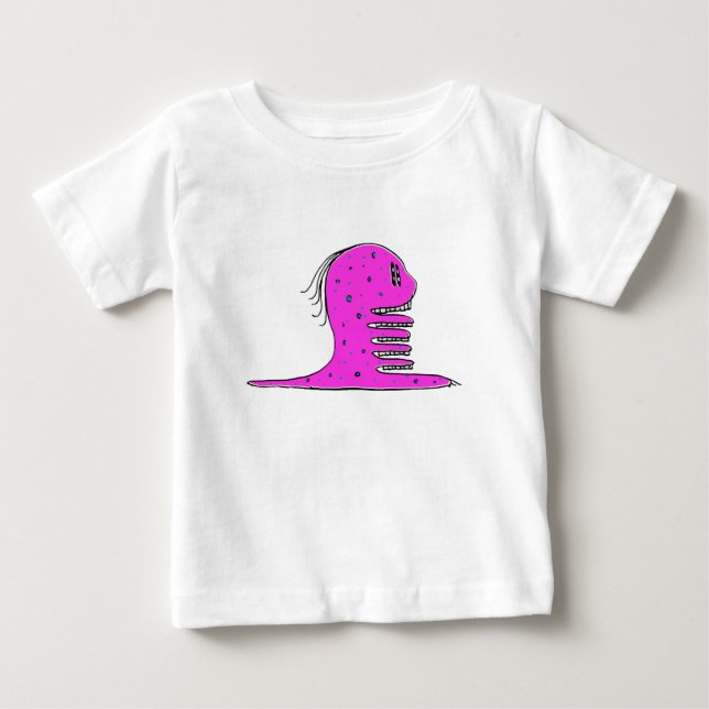 Konstig monster drake teckning t shirt (Framsida)