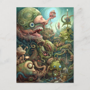 Konstig Monsters skapar konst Vykort