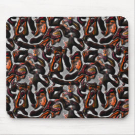 Konstig nedfläckad röd till koral struktur som bär musmatta