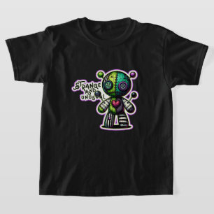 Konstig och ovanlig lila grön hjärta voodoo björn t shirt