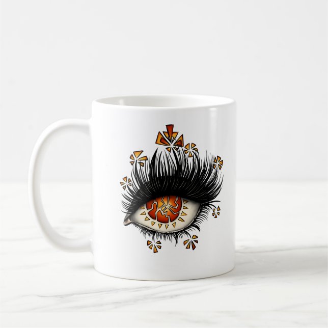 Konstig Öga i Lava Digital Art Kaffemugg (Vänster)