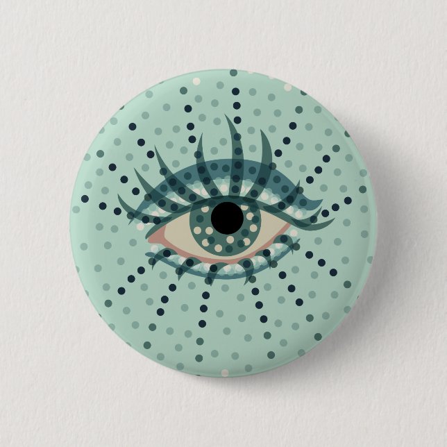 Konstig Öga med Abstrakten Dit Psychedelic Art Knapp (Framsida)