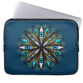 Konstig Öga med Dubbla Iris Flower Mandala Laptop Fodral