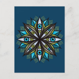 Konstig Öga med Dubbla Iris Flower Mandala Vykort