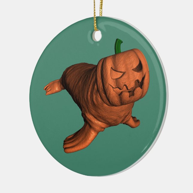 Konstig Orange Halloween Walrus Julgransprydnad Keramik (Vänster)