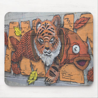 Konstig Orange Tiger Fish Graffiti Musmatta