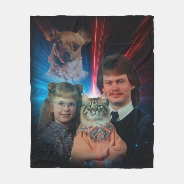 Konstig Pet Porträtt Glamor Shot Fleecefilt (Framsidan)