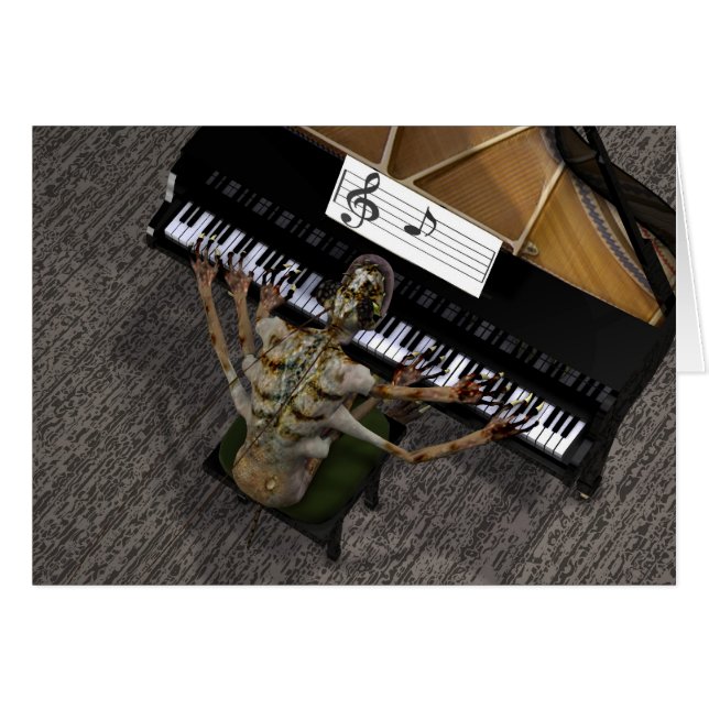 Konstig Piano Man Hälsningskort (Framsidan Horizontal)