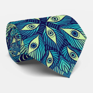 Konstig Psychedelic Ögon Blue Blommigt Slips