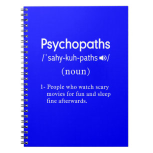 konstig psykopatdefinition blå anteckningsbok