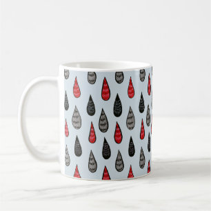 Konstig Rain och blod droppar Bläck Mönster Red Bl Kaffemugg