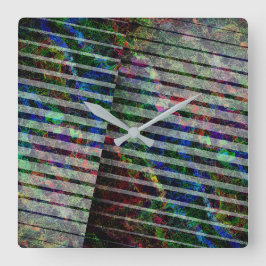 Konstig, rep och färgad, med urklipp fyrkantig klocka