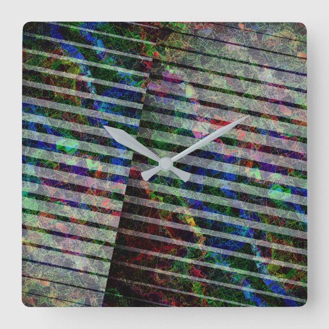 Konstig, rep och färgad, med urklipp fyrkantig klocka (Framsida)