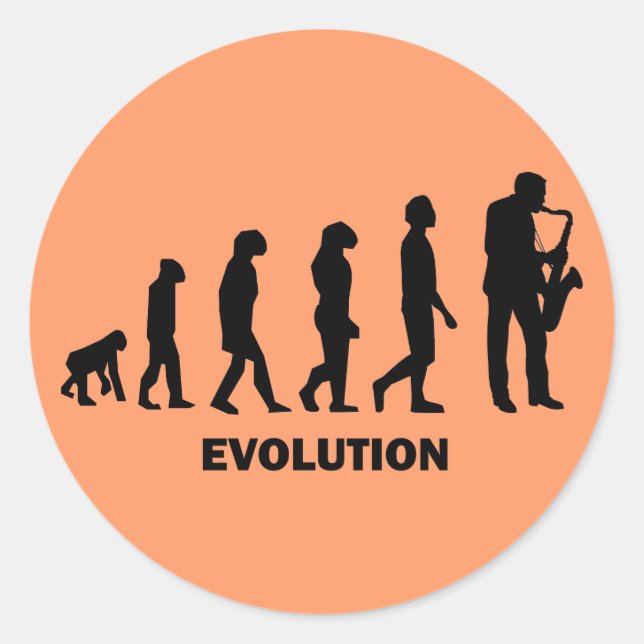 konstig saxophone-spelare runt klistermärke (Framsida)