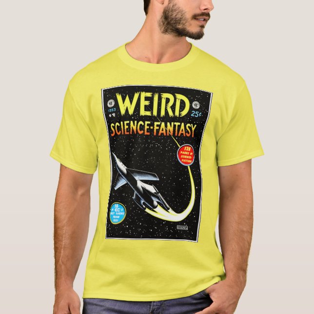 KONSTIG: Science-Fantasy Retro Tecknads T-Shirt (Framsida)