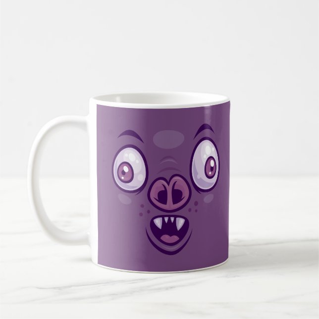 Konstig seriefigur för vampyrfladdermusansikte kaffemugg (Vänster)