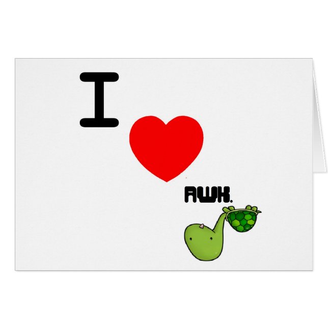 konstig sköldpaddakärlek hälsningskort (Framsidan Horizontal)