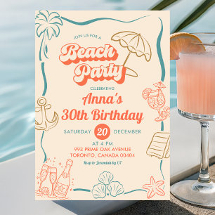 Konstig sommarterm Beach Party Vuxen födelsedag Inbjudningar