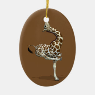 Konstig Sportive Giraffe Julgransprydnad Keramik