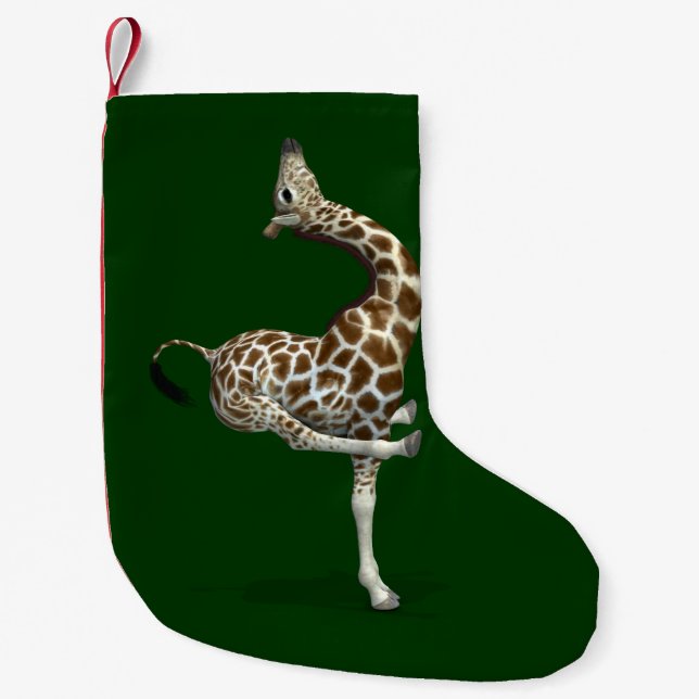 Konstig Sportive Giraffe Liten Julstrumpa (Framsidan)