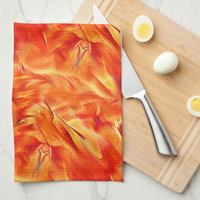 Konstig struktur, mycket satin, mycket rödaktig gu kökshandduk (Vikt i Fjärdedel)