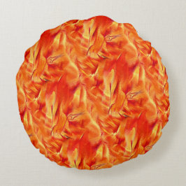 Konstig struktur, mycket satin, mycket rödaktig gu rund kudde