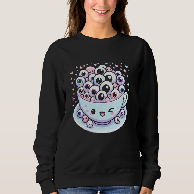 Konstig Tea Pun Weirdcore Aesthetic Eyeball Tea Kä T Shirt (Framsida)