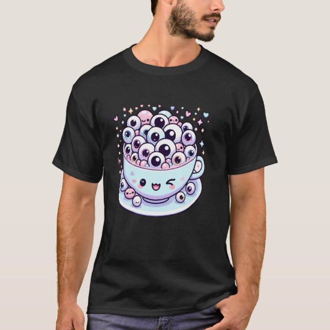 Konstig Tekopp Puns Weirdcore-estetik Ögon Tekopp  T Shirt (Framsida)