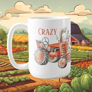 konstig tokig traktor dam kaffemugg