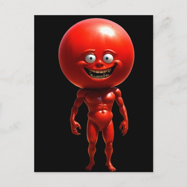 Konstig Tomato Man Vykort (Framsida)