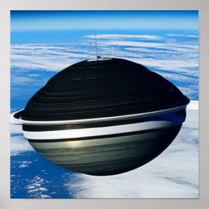 Konstig UFO ovanför jorden Poster
