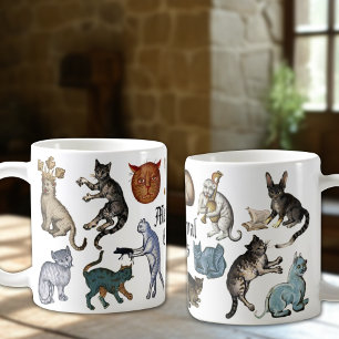 Konstig Ugly Medieval Cats Kaffemugg