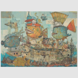 Konstig under Sea Tecknad Kids Collage Decoupage