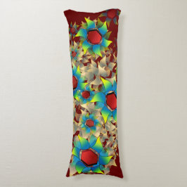 Konstig virtuell blomma, blått och gult petal på r kroppskudde